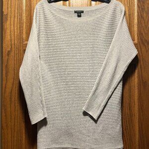Halogen Gray Ribbed Knit Boatneck Lightweight Sweater Size XS